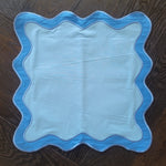 Blue Scallop 100% Linen Square Placemat