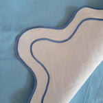 Blue Scallop 100% Linen Square Placemat