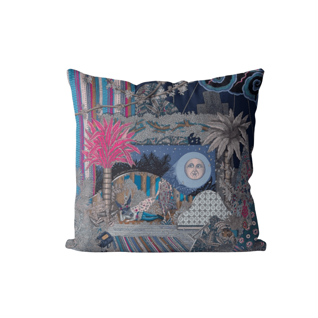 Blue Sun in the City Printed Throw Pillow Cover Blue Cover only