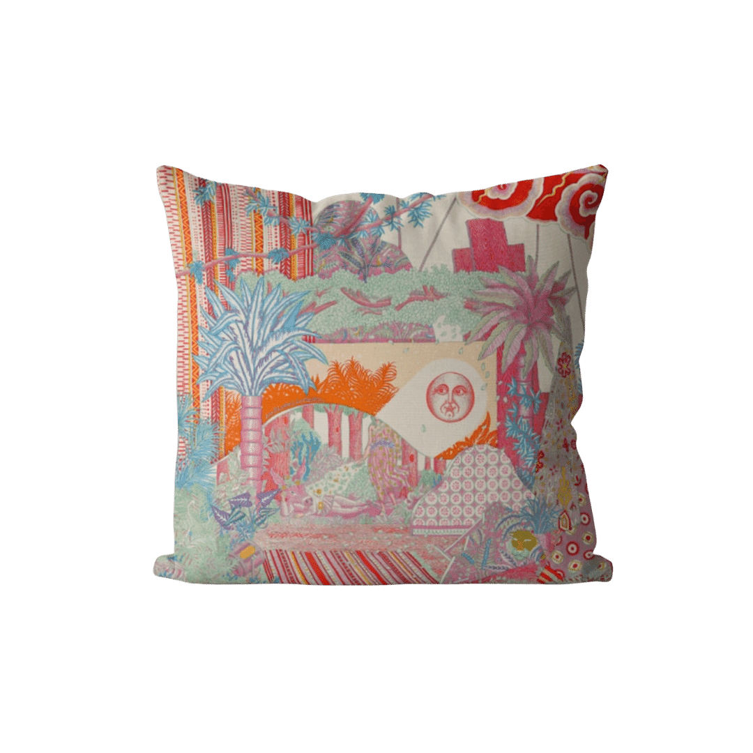 Blue Sun in the City Printed Throw Pillow Cover Orange Cover only