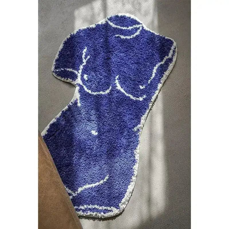 Blue Venus Goddess-Shaped Bath Rug