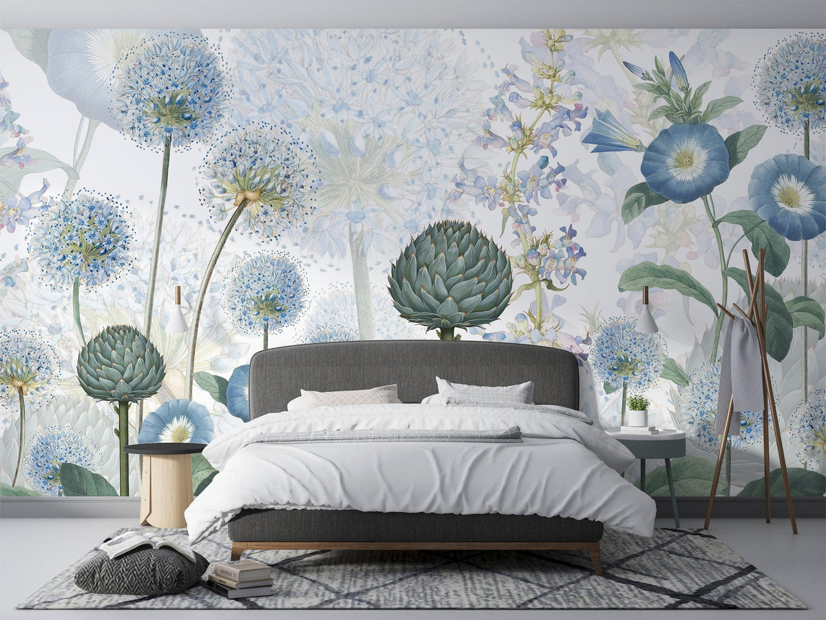 Blue Wild Meadow Wallpaper Mural