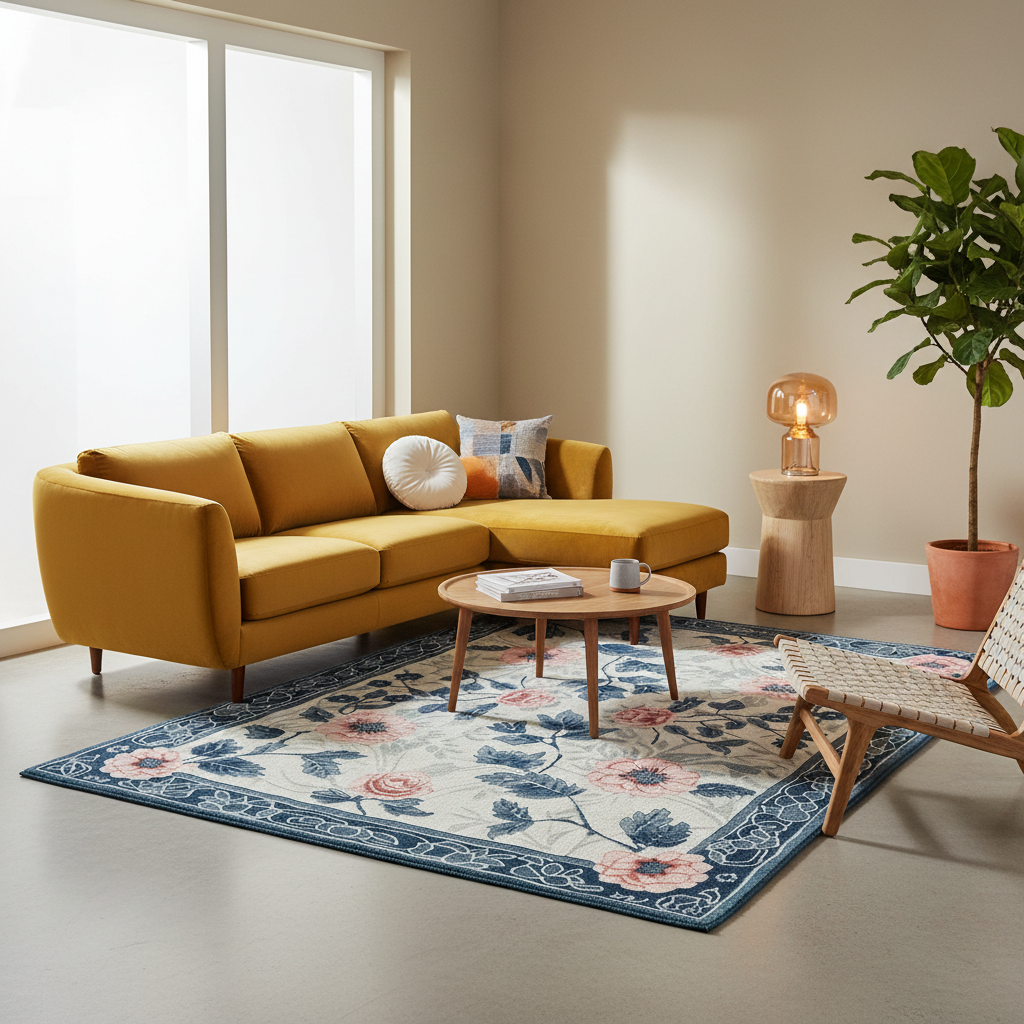 Blush Garden Bloom Hand Tufted Rug