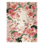A beautiful Blush Garden Bloom Hand Tufted Area Rug showcasing a vibrant floral design with pink and green hues. This wool rug is perfect for adding a touch of elegance to any living room. Ideal for those seeking floral rugs and area rugs for living room decor.