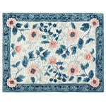 Blush Garden Bloom Hand Tufted Area Rug featuring a stunning floral design with pink and blue flowers. Perfect for adding elegance to any living room, this wool rug combines style and comfort, making it an ideal choice for those seeking high-quality rugs for living room decor.