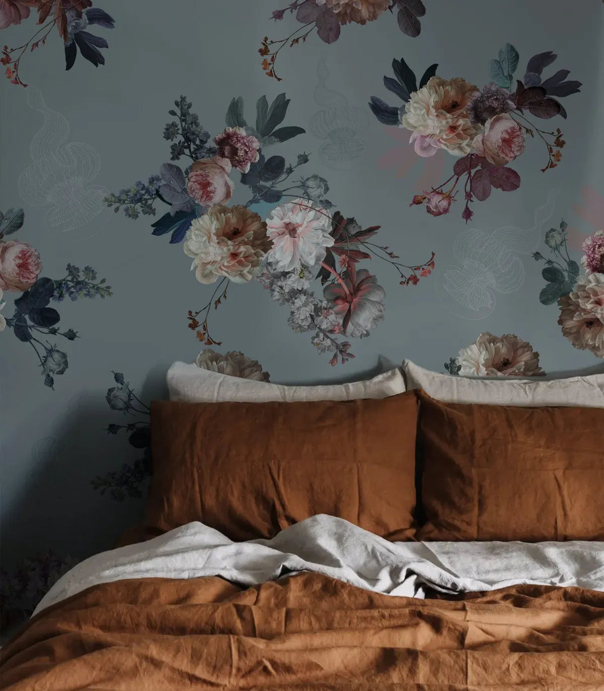 Blush Garden Blue Wallpaper