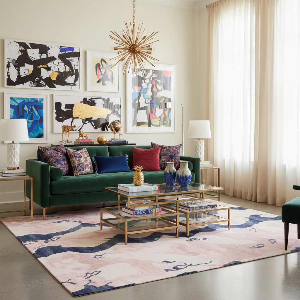 Blush Marble Current Hand Tufted Rug