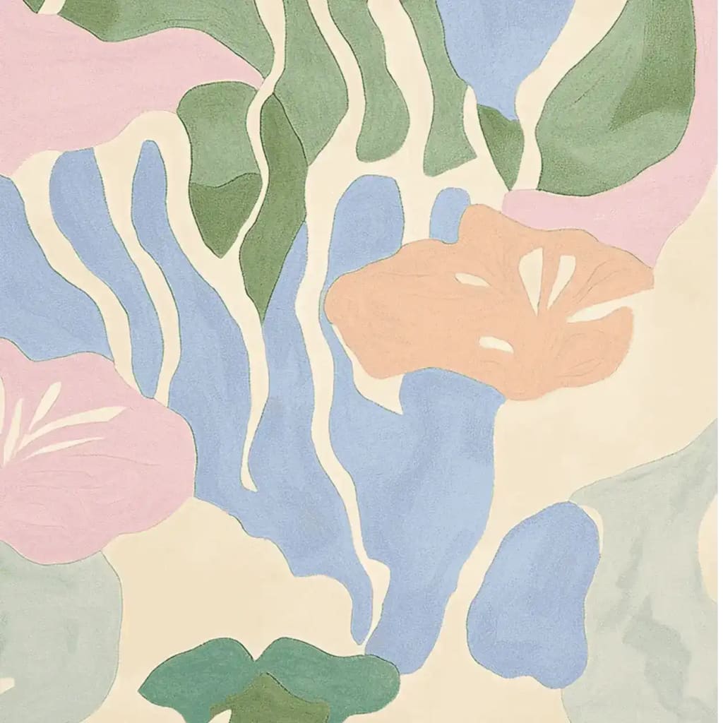 This Blush Pastel Dreamscape Hand Tufted Area Rug showcases an abstract design with soft pastel hues of pink, green, and blue. Ideal for adding a contemporary touch to any space, this wool rug is perfect for living rooms, especially in the popular 8x10 size. The delicate interplay of colors and shapes creates a serene and modern aesthetic, making it a standout piece among rugs for living room decor.