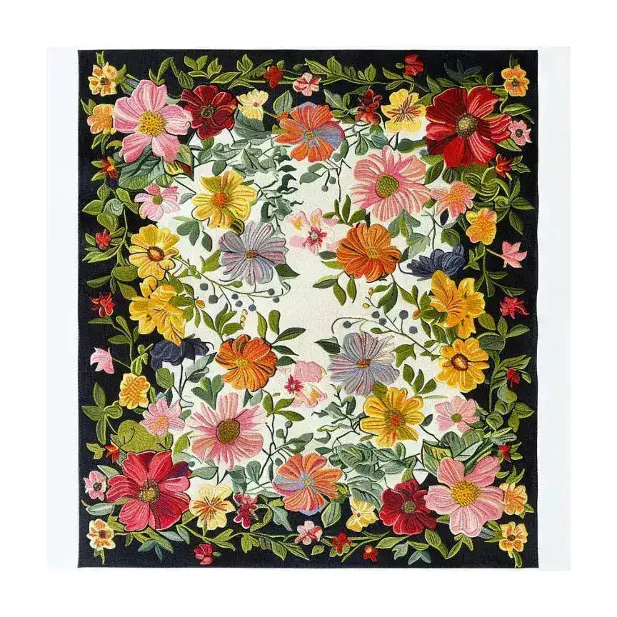 This vibrant Bohemian Floral Hand Tufted Area Rug showcases a stunning array of colorful flowers, perfect for adding a touch of elegance to your office or bedroom. Made from high-quality wool, this rug is ideal for those seeking unique rugs for bedroom spaces.