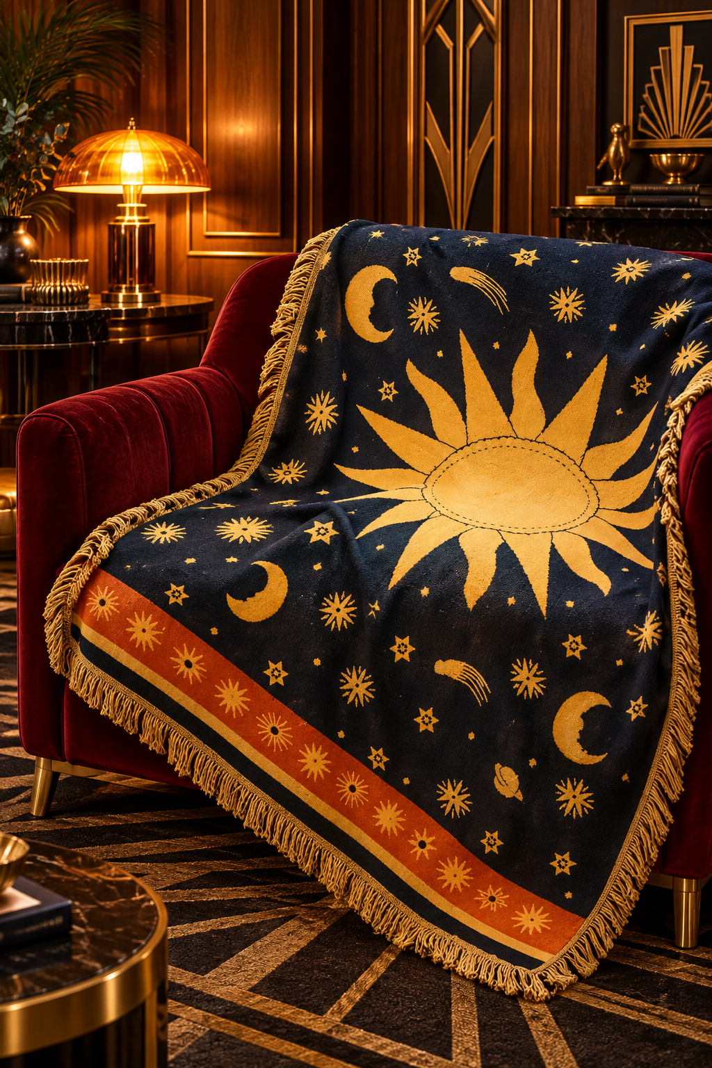 Bohemian Sun Cotton Throw Blanket