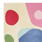 Vibrant hand-tufted area rug featuring bold abstract shapes in red, pink, green, and blue on a neutral background. Perfect for adding a contemporary touch to large living rooms, this wool rug is ideal for those looking for living room rugs in size 8x10.