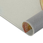 Bold Elegance Fashionista Art Accent Rug Mughal art version corner and backing detail ivory cream face area
