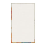 Bold Elegance Fashionista cotton kitchen towel reverse side — plain off-white cotton surface with colorful printed art border edging
