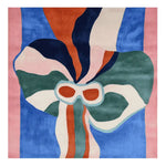 Vibrant and contemporary area rug featuring an abstract design in bold colors, perfect for adding a modern touch to a living room. This 8x10 square wool rug showcases a stunning pattern that makes it a centerpiece among large living room rugs.