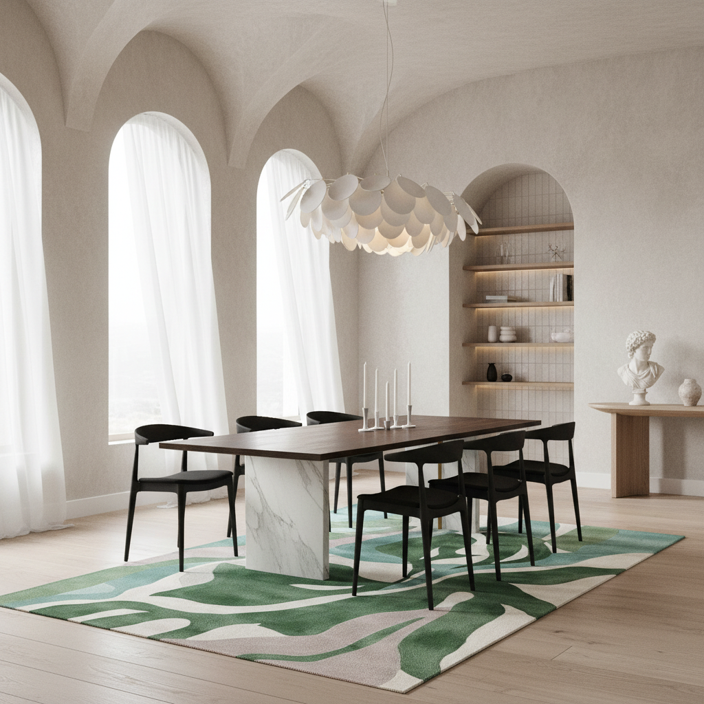 Botanic Flow Forms Hand Tufted Rug