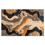 The Botanic Scroll Mirage Hand Tufted Rug is an exquisite area rug ideal for living rooms. This wool rug features a captivating abstract floral design with flowing patterns in warm earth tones, adding elegance and comfort to any space.