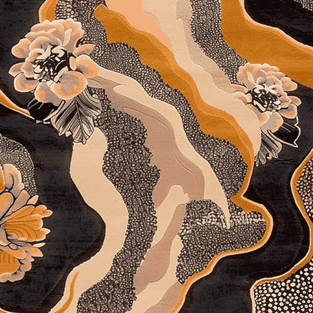 This stunning Botanic Scroll Mirage Hand Tufted Rug features an intricate floral design in warm tones, perfect for enhancing living room spaces. The abstract pattern combines flowing lines and floral motifs, making it a standout piece among area rugs for living rooms. Crafted from high-quality wool, this floral rug adds both style and comfort to any home decor.