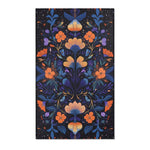 Botanical Bliss rug rolled corner showing dark charcoal pile with tan-brown abstract edge detail and grey non-slip backing
