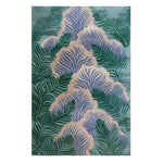 A vibrant Botanical Dream Hand Tufted Wool Rug, perfect for large living rooms. This area rug features lush green and purple botanical patterns, ideal for living room rugs 8x10. Crafted from high-quality wool, it adds a touch of elegance and comfort to any large area.
