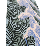 Botanical dream hand-tufted wool rug, plush fern leaf motifs in green, periwinkle and cream