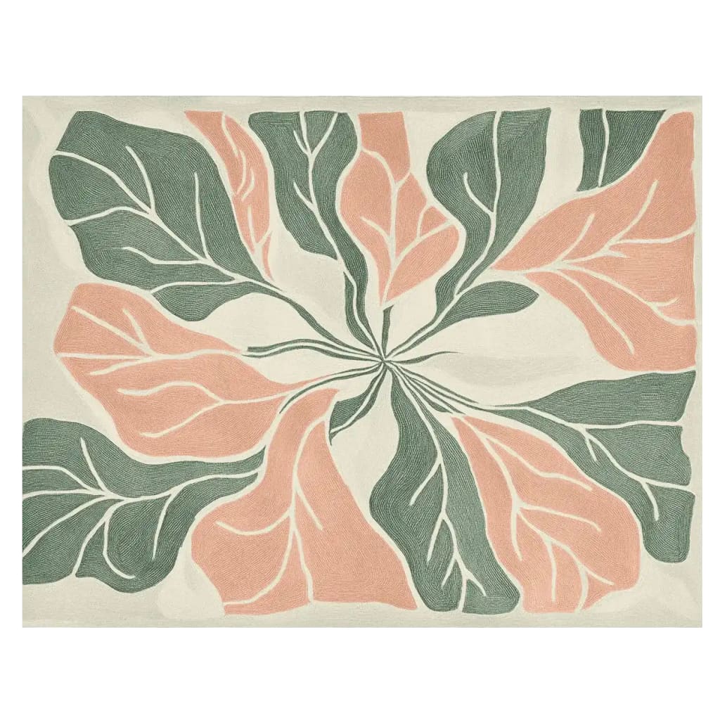 This stunning Botanical Realm Hand Tufted Area Rug showcases an elegant pattern of green and peach leaves, perfect for large living rooms. As a contemporary rug, it adds a touch of nature-inspired beauty to your space. Ideal as a living room rug sized 8x10, this wool rug blends style and comfort.