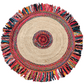 Braided Rag and Jute Round Rug - Red - MAIA HOMES