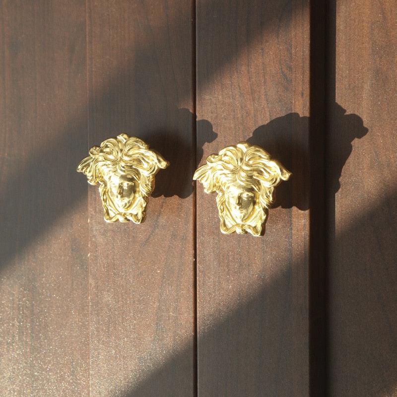 Brass Angel Face Cabinet Door Pull Set of 4 - MAIA HOMES