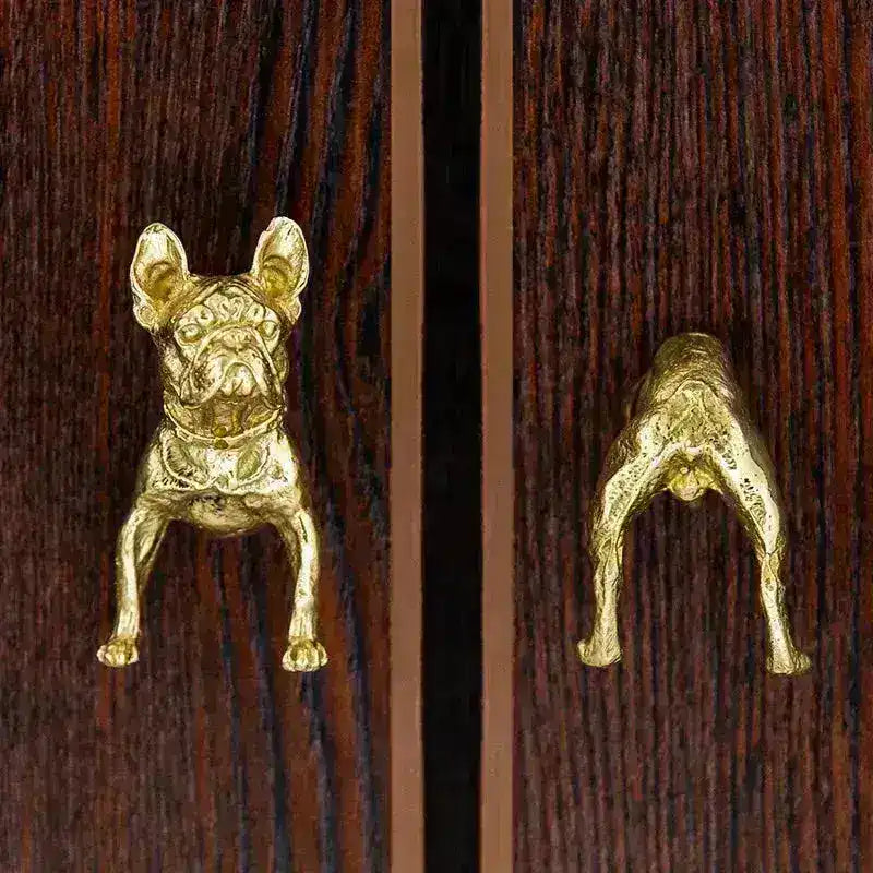 The "Brass Animal Bulldog Inspired Cabinet Door Knobs" feature a unique bulldog design, adding a playful, vintage touch to your furniture with durable, high-quality brass craftsmanship.