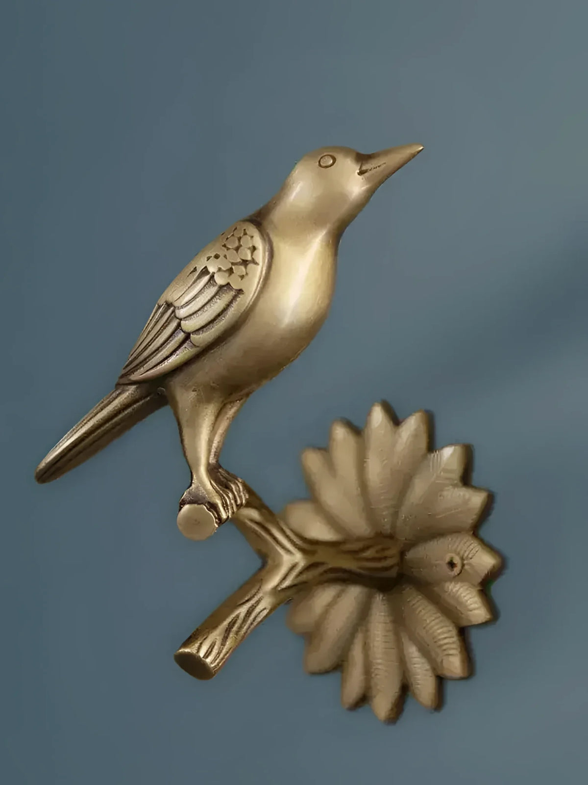 Brass Bird on Tree Branch Curtain Hook