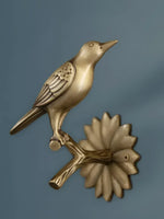 Brass Bird on Tree Branch Curtain Hook