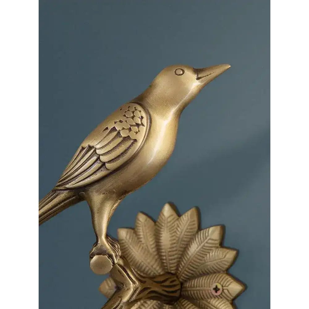 Brass Bird on Tree Branch Curtain Hook