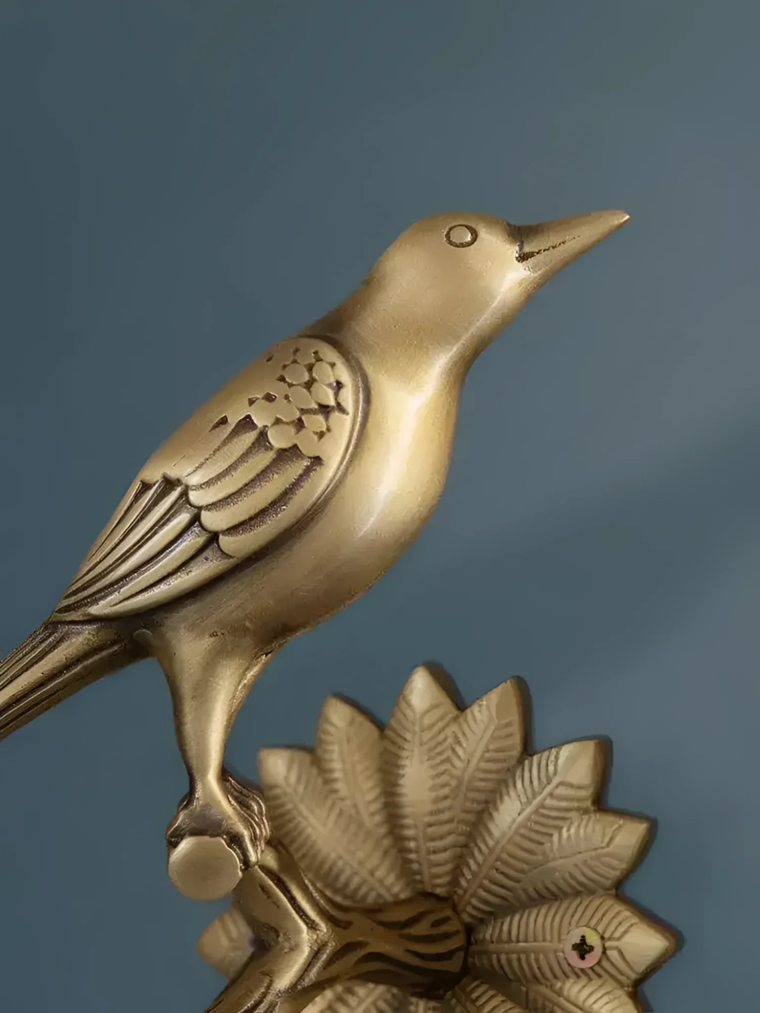 Brass Bird on Tree Branch Curtain Hook