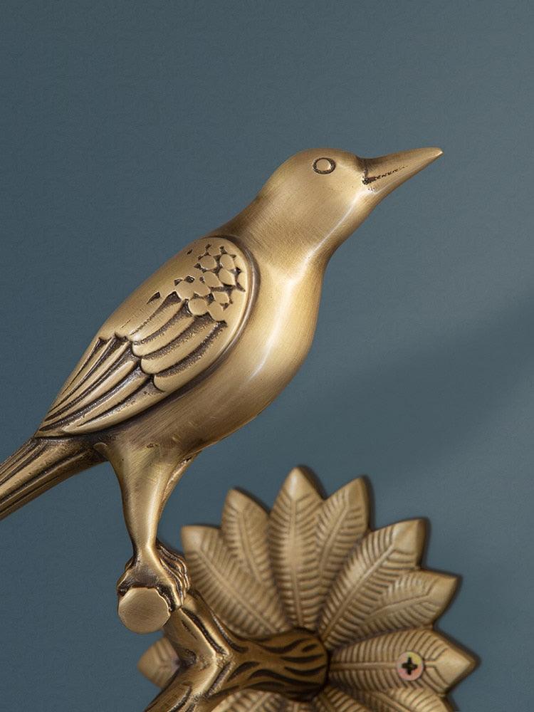 Brass Bird on Tree Branch Curtain Hook