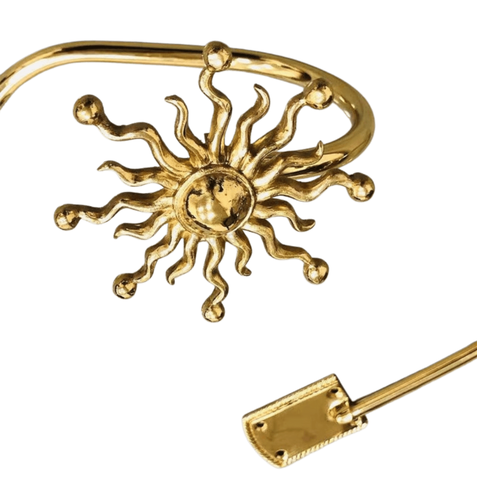 Brass Sun Burst Curtain Hook