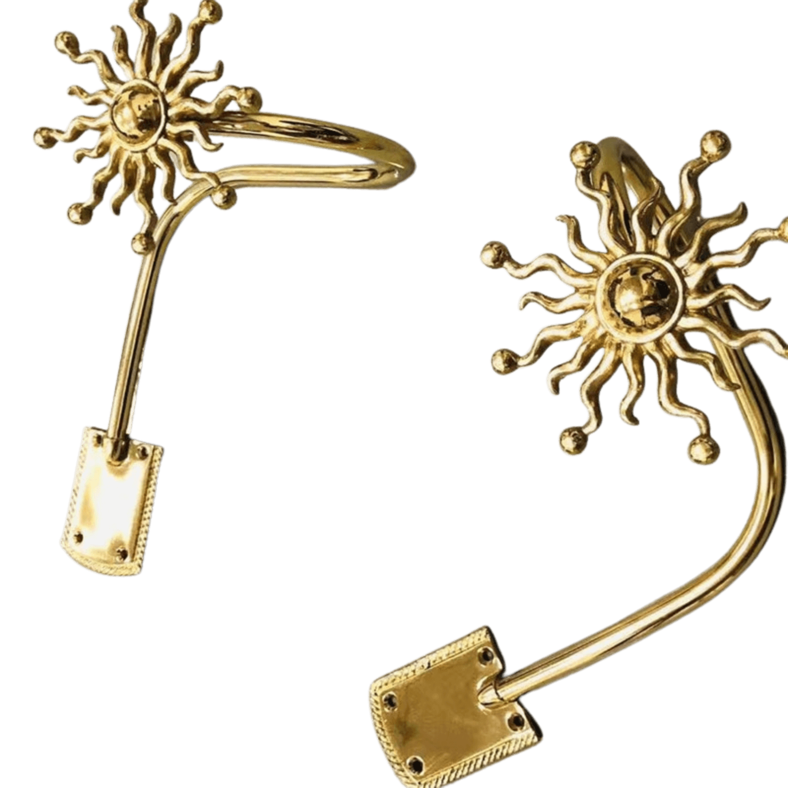 Brass Sun Burst Curtain Hook