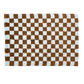 Brown and White Classic Checker Wool Rug - MAIA HOMES