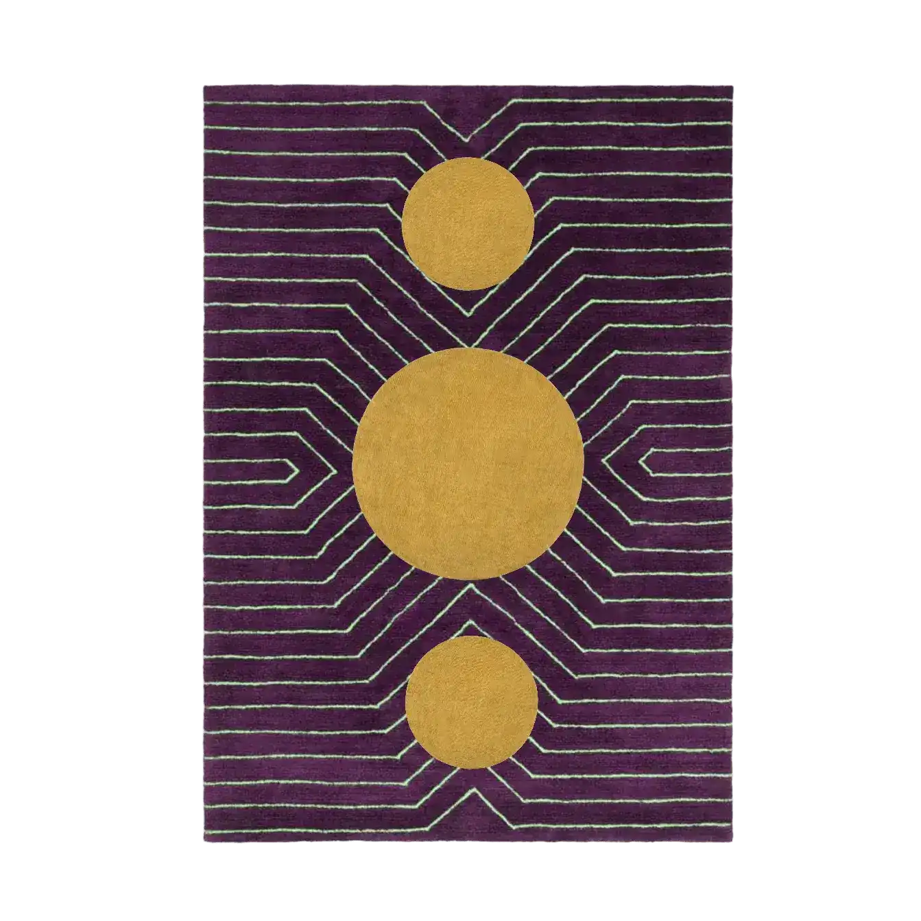 Stylish Burgundy Golden Geometric Area Rug, perfect for enhancing any living room. This hand-tufted wool rug features a striking geometric pattern with bold circles and lines, offering a modern touch to rugs for living room spaces.