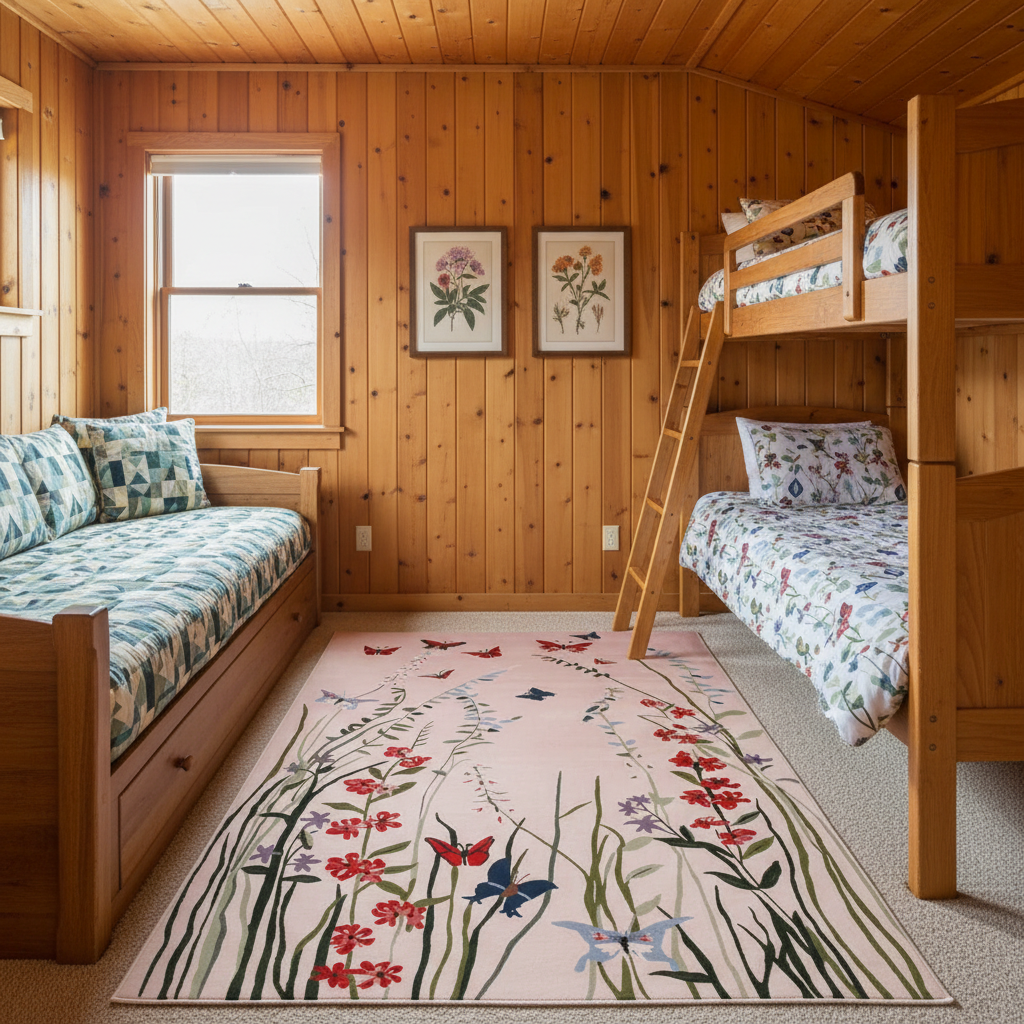 Butterflies in a Meadow Hand Tufted Rug
