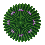 This vibrant green round wool area rug features a striking design of butterflies over a floral pattern. Perfect for adding a touch of elegance to living room and dining room spaces, this hand-tufted rug serves as an eye-catching centerpiece in formal dining areas.