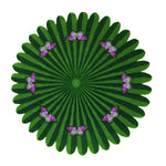 This vibrant green round wool area rug features a striking design of butterflies over a floral pattern. Perfect for adding a touch of elegance to living room and dining room spaces, this hand-tufted rug serves as an eye-catching centerpiece in formal dining areas.