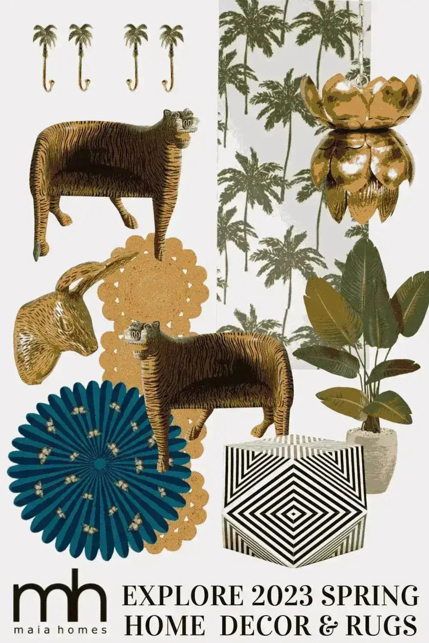 A vibrant abstract design on the 'Butterflies over Flower Hand Tufted Wool Rug', perfect for adding a splash of creativity to your living room. This large round wool rug features bold shapes and a playful tiger motif, making it an eye-catching centerpiece among large living room rugs.