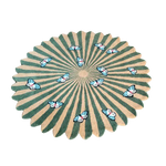 Round hand-tufted wool rug featuring an earthy design with butterflies over a flower pattern, perfect for adding a touch of nature to your living room or dining room. This exquisite area rug blends seamlessly with various interior styles, making it an ideal choice for living room area rugs.