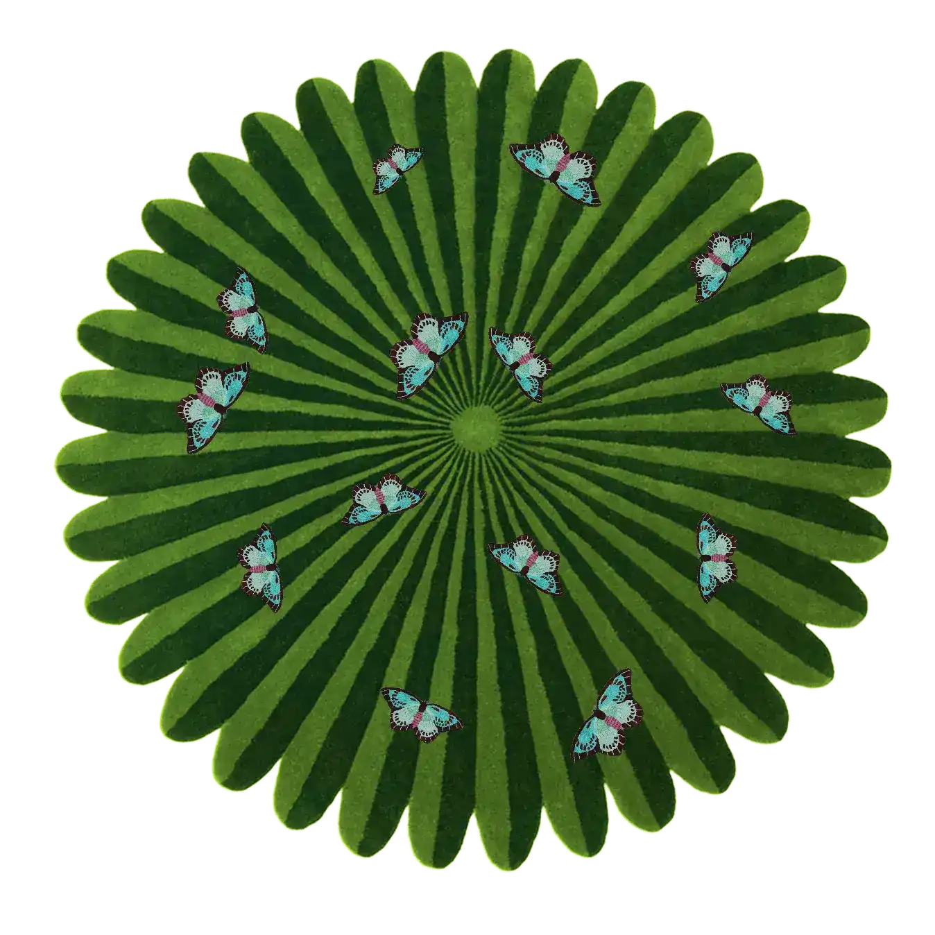 Butterflies over Flower Hand Tufted Wool Rug - Green – MAIA HOMES