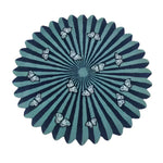 Round area rug with a stunning design of white butterflies over a flower pattern, perfect for a large living room. This hand-tufted wool rug adds a touch of elegance and nature-inspired beauty to any space.