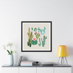 Cacti Family Vintage Inspired Framed Poster Wall Art