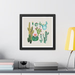 Cacti Family Vintage Inspired Framed Poster Wall Art