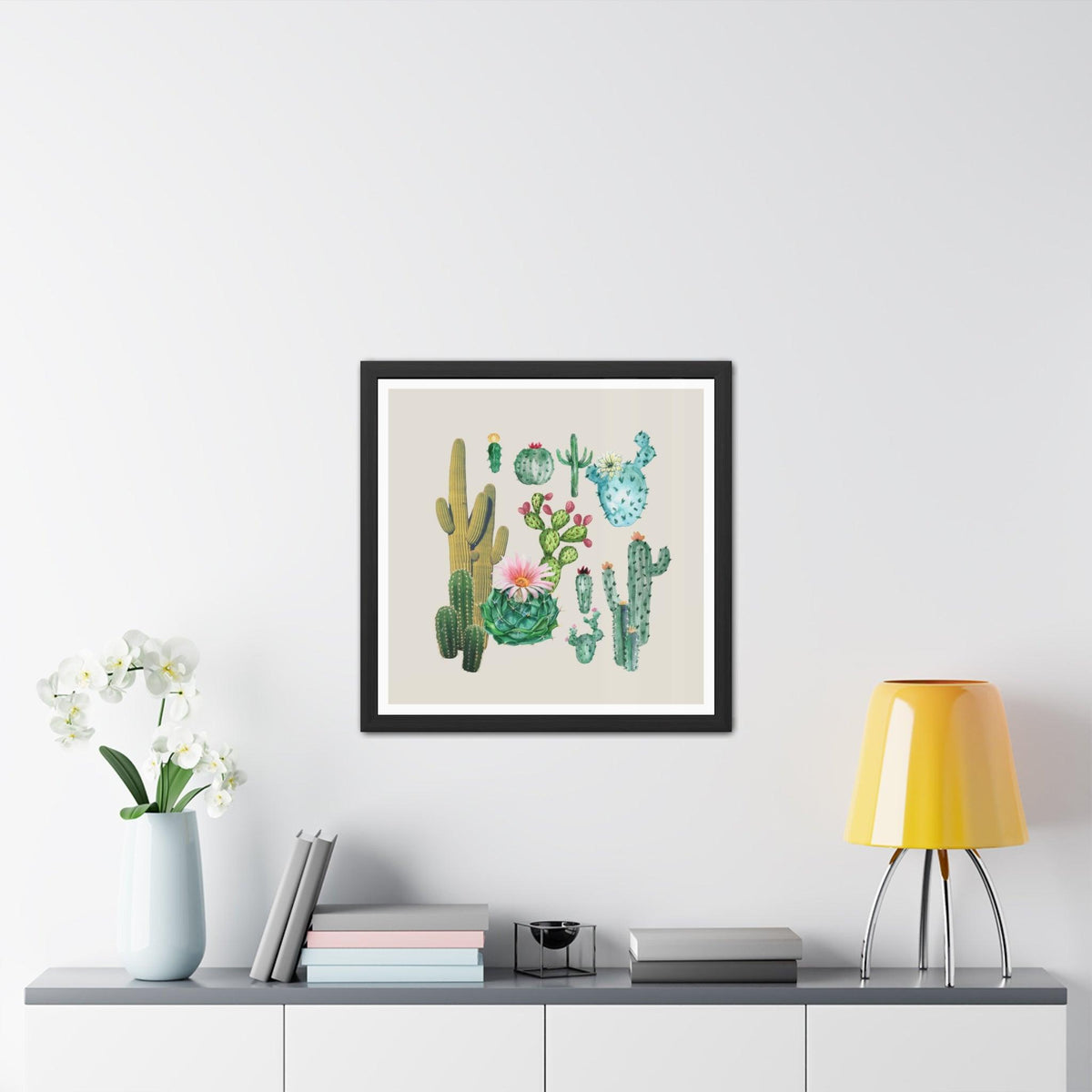 Cacti Family Vintage Inspired Framed Poster Wall Art