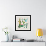 Cacti Family Vintage Inspired Framed Poster Wall Art