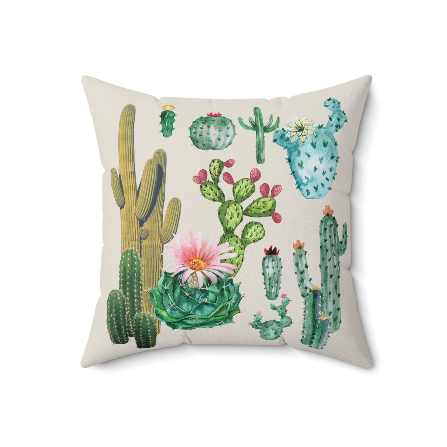 Cacti Family Vintage Inspired Throw PIllow