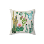 Cacti Family Vintage Inspired Throw PIllow 16" × 16"